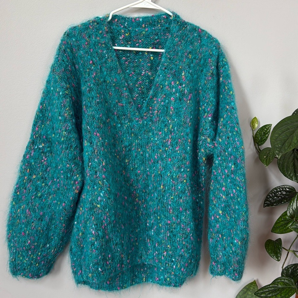 Hand knit mohair sweater.